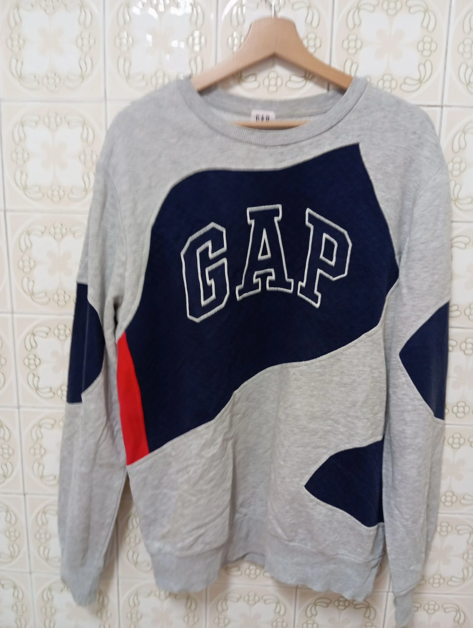 GAP three-color patchwork sweatshirt (Reword) XL
